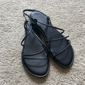 Black strap sandals